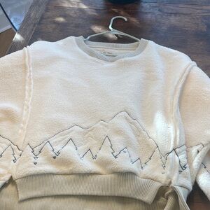 We The Free Cream Sweatshirt with Embroidered Design